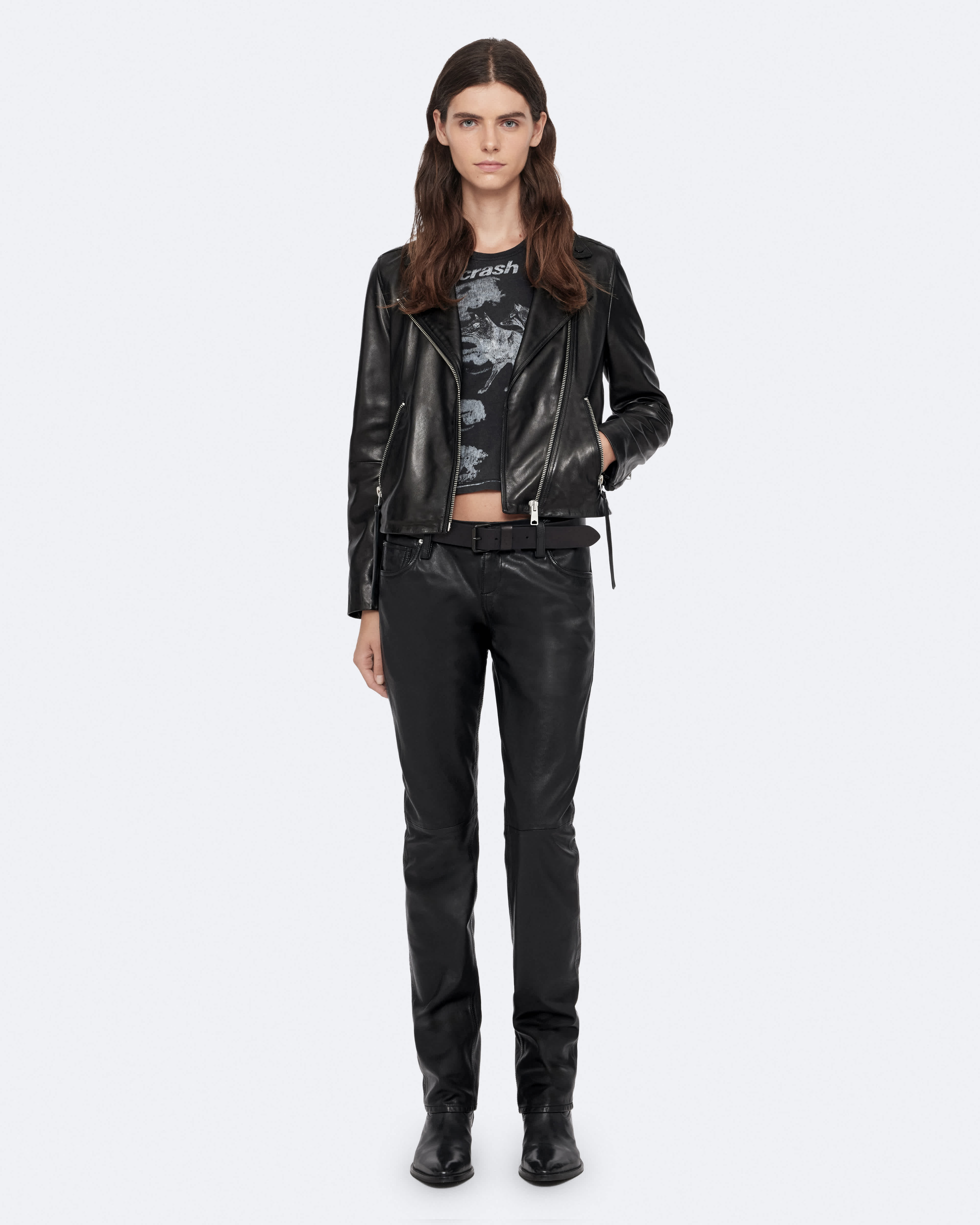 Dalby Slim-Fit Leather Biker Jacket Black | ALLSAINTS US